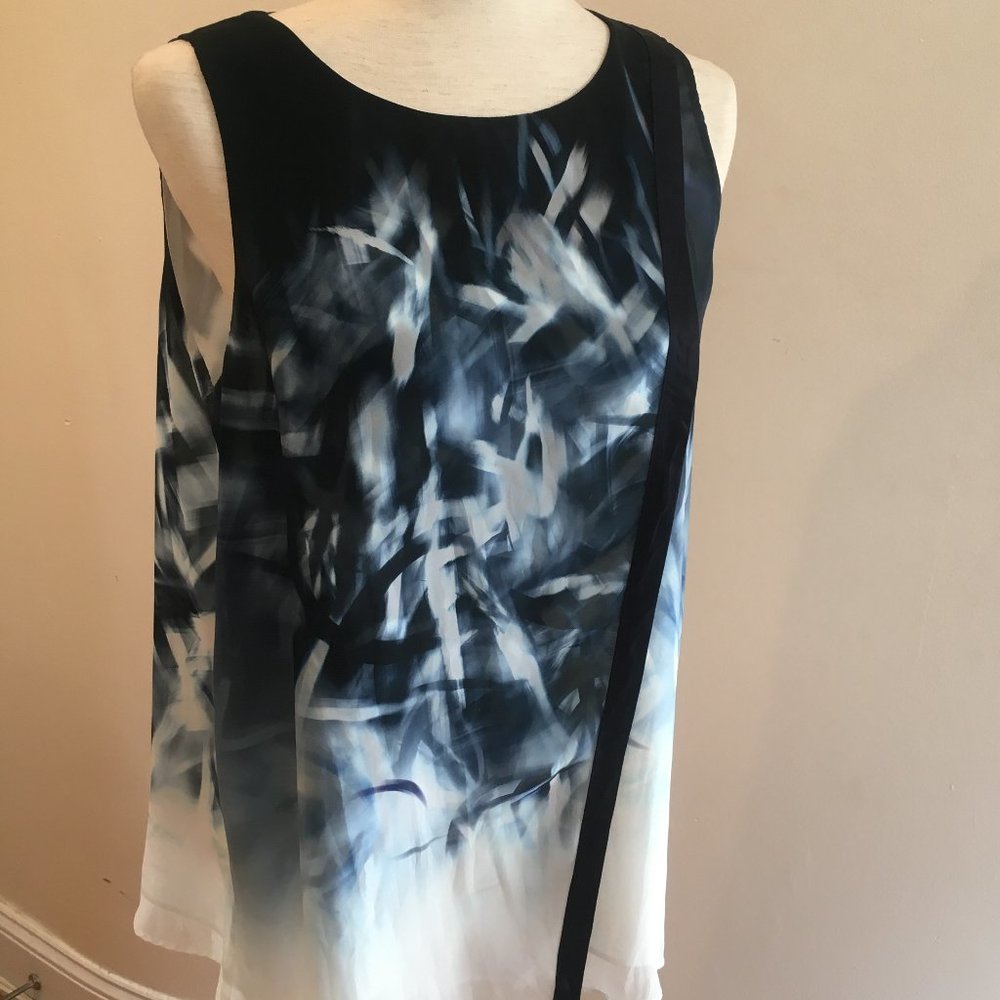 Blue & White Crossover Top